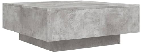 vidaXL Couchtisch mit LED-Leuchten Betongrau 80x80x31 cm