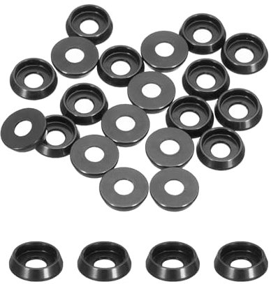 QUARKZMAN Rondelle Coniche Svasate M3, Diametro Foro 3mm/0.12, Guarnizioni Alluminio Rondella Testa Tazza Vite Rc/Fpv/Pc/Drone/Accessori Meccanici Parti Modello, Pz20 (Nero)