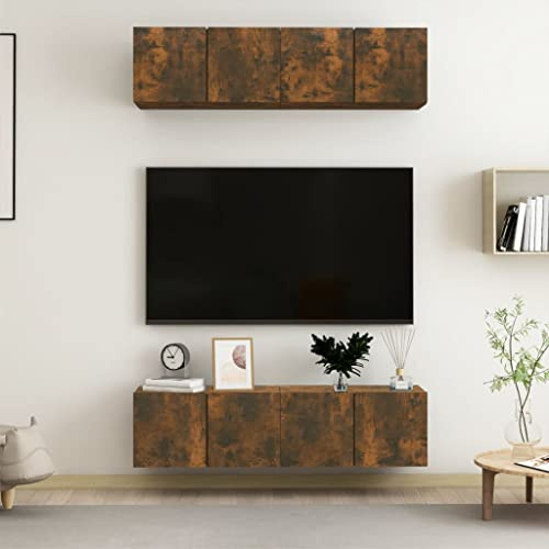 AJSEOYBS Lot de 4 armoires murales pour TV, meuble TV, 60 x 30 x 30 cm, matériau du bois, convient pour chambre à coucher, salon, salle de réception, salons, salles de conférence