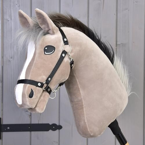 LarDen Hobby Horse - Braun Steckenpferd Piccolino mit Halfter S, HANDGEFERTIGTES Stockpferd Für Kleine, Große Kinder mit Zubehör | Spielpferd, Pferd Zum Reiten Spielzeug, Hobby Horsing, Hobbyhorse