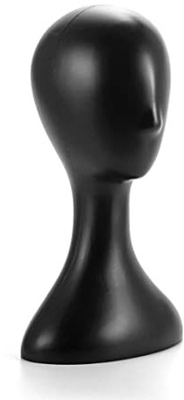 1pc Professional Perückenkopf Plastik Frauen Schaufensterpuppen Kopfmodellhut Haarthaare Displayhalter für Laden oder Salon (schwarz) 111