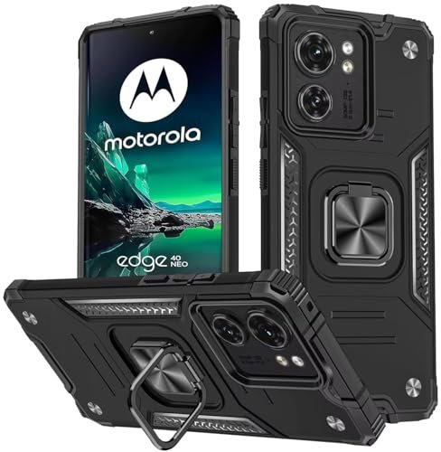 KANSi Case for Motorola Moto Edge 40 Neo, Protective Silicone TPU Shockproof Tough Armor Hard Cover - Black