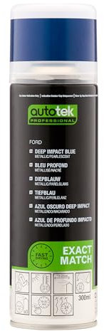 AutoTek Professional Exact Match Car Spray Paint, Ford Deep Impact Blue Metallic/Pearl Aerosol Spray, 300 ml