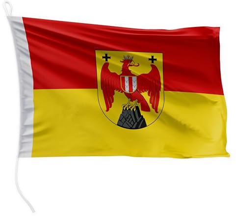 FLAGLY Premium båtflagga Burgenland 30 x 45 cm – 115 g/m² tygvikt – tryckt, robust med stickning och ögla, båttillbehör motorbåt (30 x 45 cm – Burgenland)