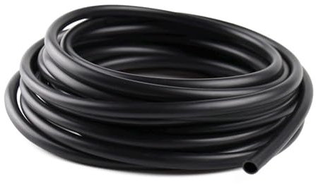 Manguera de Silicona 5 Metros Manguera de Vacio Automoción Diámetro Interior de 4 mm Diámetro Exterior de 8 mm Manguitos Silicona Coche de Alto Rendimiento para Todo el Aire y Agua (Negro)