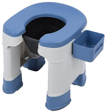 Toilettes Portables, Toilettes de Camping, Toilettes Pliables, Pot Amovible pour la Maison, la Chambre à Coucher, le Chevet, la Randonnée, la Tente, L'extérieur, les Voyages (BLUE)