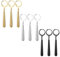 JewelryWe Zorro 9er Set: Edelstahl Roronoa Zoro Creolen Huggie Ohrringe Clip On Hängende One Piece Lorenor Cosplay Anime Liebhaber Fans Schmuck Silber Gold Schwarz