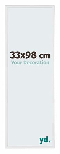 yd. Your Decoration - Puzzlerahmen 33.0x98 cm - Weiß Hochglanz - Puzzlerahmen 500-1000 Teile - Kunststoff Bilderrahmen - Annecy