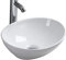 Oval Bathroom Sink Countertop, Ceramic Cloakroom Vanities Hand Wash Counter Top, Bathroom Vessels Basin Small Bowl White 410×340×150mm