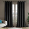 Deconovo 100% Blickdicht Vorhang mit Ösen Samt Vorhänge vollständige Verdunkelung Schlafzimmer Gardinen Wohnzimmer Velvet Curtains Kälteschutz Thermovorhang, 280x140cm(HöhexBreite), Schwarz, 2er Set