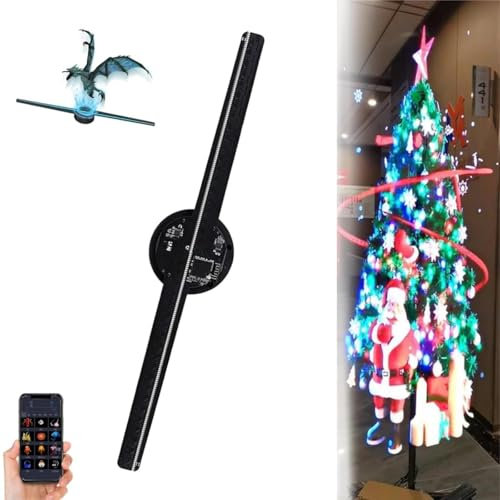 Proyector de Ventilador LED holográfico 3D, Holograma publicitario 3D, para Tiendas, Bares, Eventos publicitarios para Fiestas de Halloween y Navidad(1Pcs)