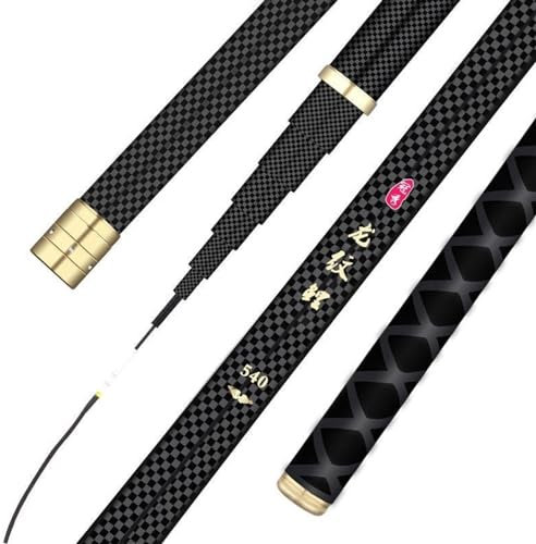 Angelrute Super leichtes, hartes Kohlefaser Teleskop -Fangstangen Handpol 2. 7m3,6 m3,9m4,5m6,3m7,2m8m9m10m Süßwasserkarpfenstrom Stipprute(9m)