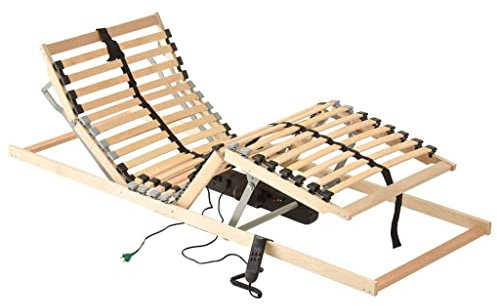 Myheimly Lattenrost mit 28 Latten 7 Zonen,Lattenrahmen Bettrost Holzlatten Verstellbar (elektrisch),90 x 200 cm