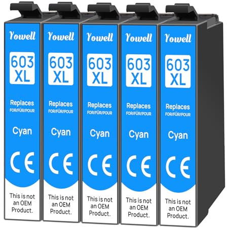 Yowell 603XL Cyan Druckerpatronen Kompatibel für Epson 603XL 603 XL für Expression Home XP-2100 XP-2150 XP-3100 XP-3105 XP-3150 XP-4100 XP-4155 Workforce WF-2810 WF-2830 WF-2835 WF-2840 WF-2850