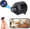 1080P Mini WiFi Spy Camera – Wireless Hidden Magnetic Camera for Home Security, Baby Monitor, and Motion Detection with App Control Small, Secret, Portable Micro Surveillance Camera (Cylindrical)