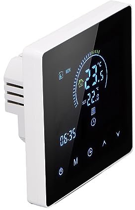 ZASCHMOY Termostato Digital con Pantalla LCD para Calefacción Eléctrica - Termostato de Hogar Inteligente Programable 90V -240V Negro WiFi Ideal para Hogar, Oficina y Hotel (WiFi, (Control de Voz