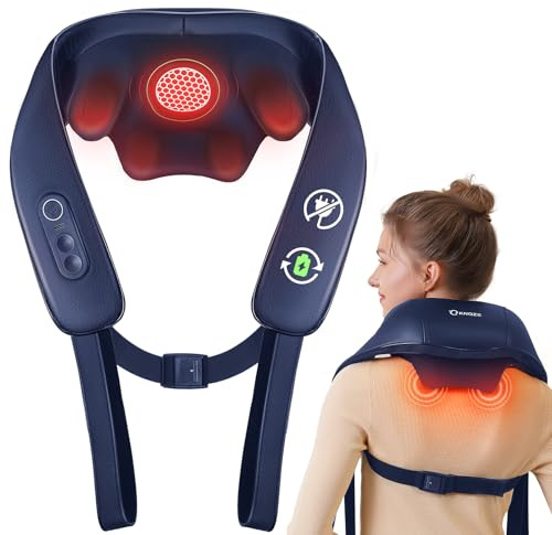 KNQZE® Shiatsu Massagegerät 4D, 2026 Kabellos Nackenmassagegerät mit Wärme, Verbesserte Graphenheizung, 4D Shiatsu Tief knetende Nackenmassage für Nacken, Schulter, Rücken, Geschenke für Frauen, Blau | Verbesserte Graphenheizung, 4D Shiatsu Tief knetende Nackenmassage für Nacken, Schulter, Rücken, Geschenke für Frauen, Blau
