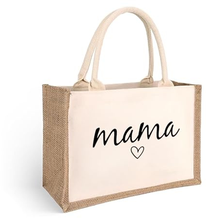 MYHALF Jutebeutel Geschenke für Mama Jutetasche Beste Mom Bag Frauen Jute Shopper Tasche Mutter Geburtstagsgeschenk langlebig Einkaufstasche faltbar Oma Tote Bag