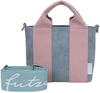 Fritzi Bini Umhängetasche Kunstleder Damen Crossbody Handtasche Festival City vegan verstellbarer Webbing-Gurt 15,5 x 20 x 7 cm – Schwarz, Grün, Pink, Beige, Gelb