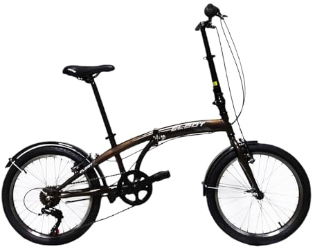 CLOOT Bicicleta Plegable Iconic Urbana Ligera Ciudad Cambio 6 Velocidades Cuadro Ligero Ruedas 20 Pulgadas Sillin Ergonomico Regulable Luces Guardabarros Hombre Mujer Uso Diario Talla 1.60-1.83m