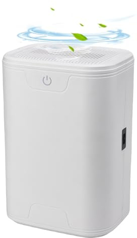 700ml Portable & Quiet Dehumidifier for Home, Small Air Dehumidifier for Bedroom, Office, Caravan - 12V Compact Mini Dehumidifier with Removable Water Tank, 40W Energy Efficient for Home (White)