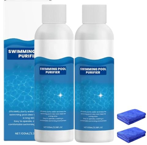 Liquido Purificante per Piscine, Purificatore Liquido per Acqua della Piscina, Liquidos Chiarificante perMantenere l'Acqua Limpida, Chiarificante ad Azione Rapida Acque Torbide (2pcs)
