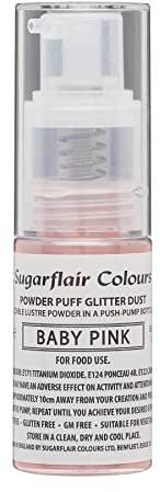 Sugarflair Baby Pink Edible Glitter Dust Spray (Non-Aerosol) - Add a Shimmering Lustre Sparkle to Cakes, Cupcakes, Chocolate, Baking, Desserts, Ice Cream, Drinks, Cocktails and more - 10g
