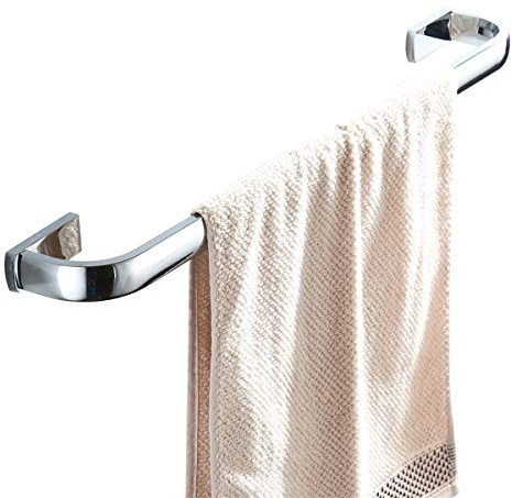 Flybath 57CM Towel Rail Brass Polished Chrome Wall Mounted for Bathroom | Rust-proof, Heavy Duty, Strong Hold, Sturdy Durable, Easy to Fit, Stylish Silver Towel Holder, Kitchen Bath Towel Rack Bar