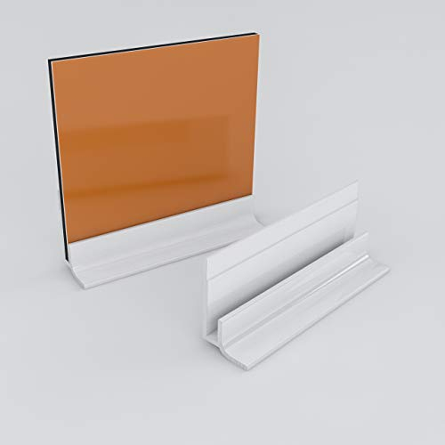 Kerabad Aluminium Profilsystem für 3mm Platten - 2 Meter - Alu-Profil für Duschrückwand Küchenrückwand - Sockelprofil weiss
