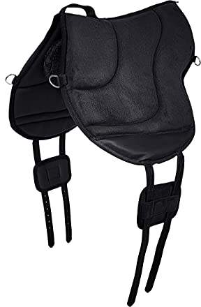 A&M Reitsport Reitpad, Bareback Pad mit Klettkissen, baumloser Sattel 1060, Neu, Farbe:Schwarz