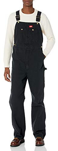 Dickies Herren Bib Overalls, Schwarz abgespült, 48W / 32L