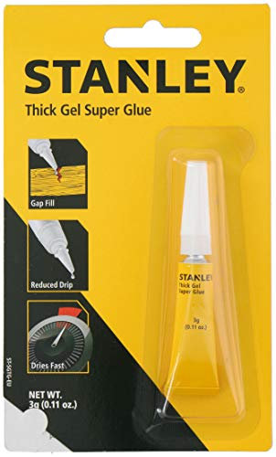 Stanley Super Glue Extra Strong 3g - 1 Morceau Colle Forte - Super Colle, Colle Plastique, Colle Cuir, Colle a Bois - Colle tout Usage, Anti-Goutte et Séchage Rapide