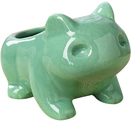 Tubayia Keramik Frosch Blumentopf Sukkulenten Topf Pflanzgefäß Übertopf für Büro, Balkon, Garten Dekoration (M)