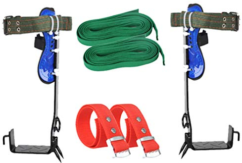 BESPORTBLE Kommissionierwerkzeug Baumkletterer Spike Set Baumkletterausrüstung mit 1 Paar Eisenschuhen 2 Gummiband 2 Kn?chelstreifen Rutschfestes Metall Baumkletter-Set Pole Kletterspikes