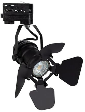 LEDKIA LIGHTING - 3-Phasen-Strahler Kuranga | Vollständig ausrichtbar 360º | Kompatibel mit GU10 | Aluminium langlebig | Ideal für flexible Beleuchtung, Schwarz