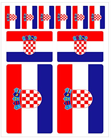 Generisch 10 Stück Flaggen Aufkleber Kroatien Set | Sticker Croatia Autoaufkleber
