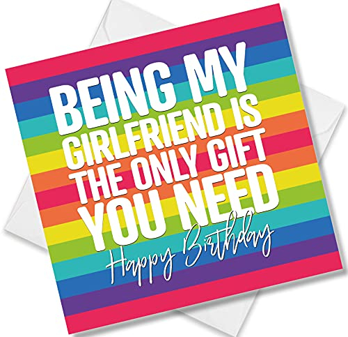 LGBT Lustige Geburtstagskarten, Geburtstagskarte, Gay Lesbisch, Freundin - Being my girlfriend is the only gift you need - Punkcards