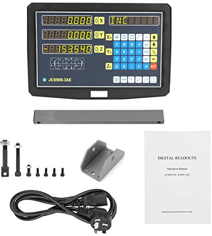 EVTSCAN JCS900-2AE/JCS900-3AE Lettura digitale a 2/3 assi DRO per tornio Fresatrice CN Spina 110-240 V(JCS900-3AE)