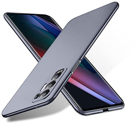 Bastmei Cover per Oppo Find X3 Neo 5G, Ultraleggero Ultrasottile Antiscivolo Antigraffio Della Telecamera, PC Rigido Smerigliato Cover per Oppo Find X3 Neo 5G (Grigio, Smerigliato)