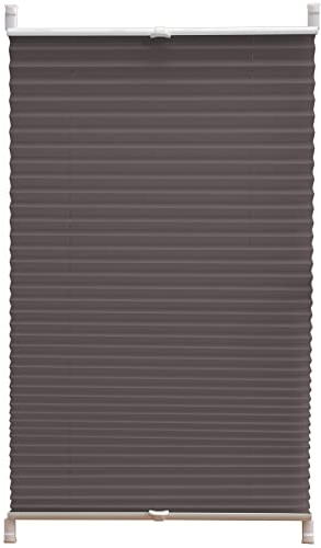 Deco4Me Plissee ohne Bohren (60 x 220 cm, Silber-Grau Crash) - Blickdicht, lichtdurchlässig, Keine Verdunkelung - Jalousien zum Klemmen - Faltrollos für Fenster