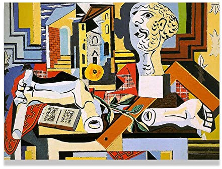 Pablo PicassoKunstdruck Ölgemälde Reproduktions Druck auf Leinwand. Leinwand Wandkunst Bild für Wohnkultur(Kopf und Arm aus Gips)40x50cm(16x19in)Rahmen