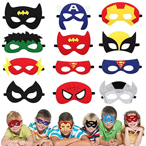 Tiermasken Für Kinder,Kindermasken Tiere,Tiermasken Zum Ausmalen,Tiermasken Für Kinder Filz,Masken Kinder Geburtstag,Maske Tier,Dschungel Party Deko,Maske Filz Tiere (Superhero)