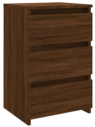vidaXL Nachttisch Couchtisch Beistelltisch Nachtschrank Nachtkommode Nachtkonsole Telefontisch mit Schublade Schlafzimmer Braun Eichen-Optik 40x35x62,5 cm Holzwerkstoff