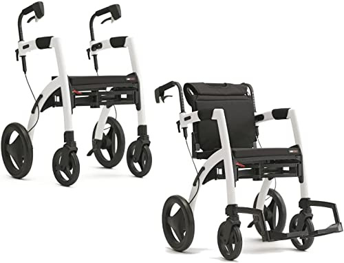 Fenetic Wellbeing Rollz Motion2 Rollator und Rollstuhl, Größe wählbar (Large - Pebble White)