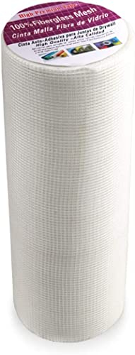 PNBLAECE Cinta de Tela Fibra de Vidrio Autoadhesiva Para Reparación y Relleno de Grietas y Juntas - Malla de Tela en Rollo, 30 cm x 25 m