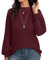 IWOLLENCE Long Sleeve Tops for Women UK Going Out Womens Blouses Round Neck Ladies Dressy Lace Long Sleeve T Shirts Wine Red L