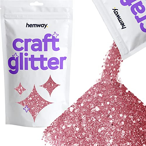 Hemway Craft Glitter - Light Rose Gold | 100g Multi Size Metallic Sequin Flakes for Resin & Epoxy Crafts | Supplies for Tumblers, Cards, Jewellery, Candle, Hair, Face, Body & Nail Art