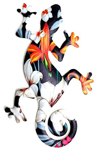 TOPINCN Metall-Gecko-Wand-Kunst-Dekor, Bunte Eidechsen-Kunst-Wand-Skulptur, Hängende Dekoration, Kunst-Skulptur, Kunsthandwerk für Drinnen und Draußen, Zuhause, Schlafzimmer, Wohnzimmer, (Farbe 1)