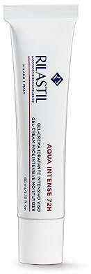 Rilastil Aqua Intense 72H, Gel Detergente Intensivo per Tutti i Tipi di Pelle, con Acido Ialuronico, Hydraboost, Ceramidi, Rende la Pelle Luminosa, Vellutata, Elastica e Sana, Confezione da 40ml