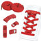 OSDUE 2 Paar Elastische Schnürsenkel, Schnürsenkel Ohne Binden, Schleifenlose Schuhbänder Schnürsenkel mit Metallkapsel, Gummi Schuhband Schnellschnürsystem für Kinderschuhe,Sportschuhe(Rot)